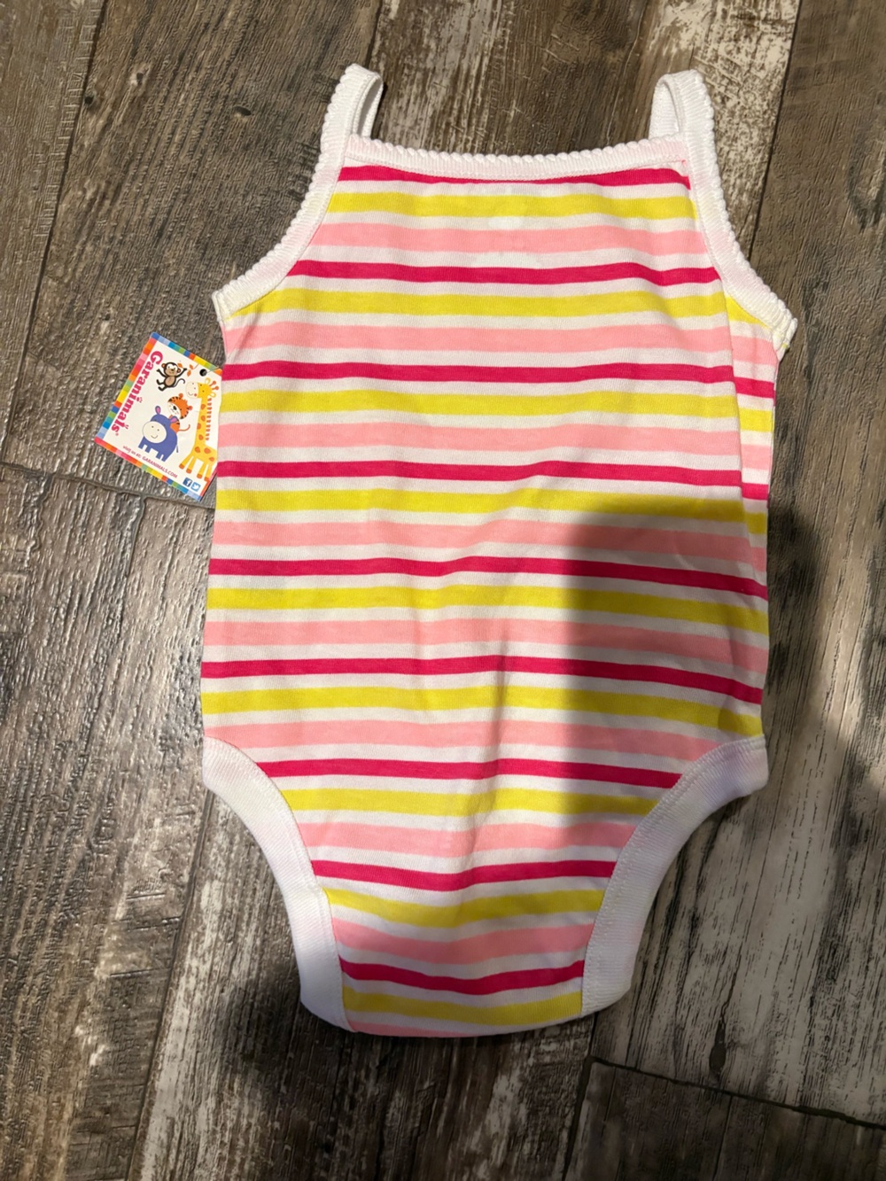 Garanimals Pink Yellow White Striped Baby One-Piece Baby Girl Size 0-3 Mos! NWT! - Picture 3 of 3
